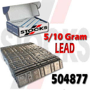 5/10g lead stick-on wheel weights and box