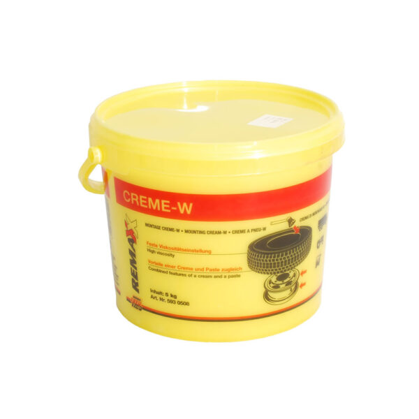 Yellow tub of Rema Tip Top REMAXX Tyre Mounting Cream