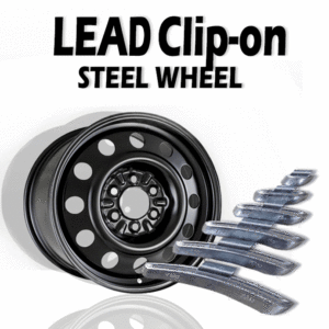 Lead clip-on wheel weights for steel wheels.