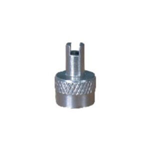 Nickel plated metal valve cap - screwdriver style