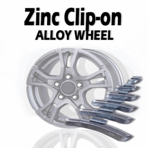 Zinc clip-on wheel weights for alloy wheels