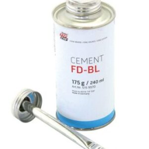 Rema Tip Top Fast Dry Patch Cement FD-BL dries twice as fast as CEMENT SC-BL tin and brush